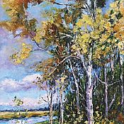 Картины и панно handmade. Livemaster - original item Oil painting birch grove. Handmade.