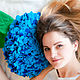 Голубая гортензия, 3D подушка цветок. Мягкая подушка из флиса. Подушки. AVELVI-DESIGN. Ярмарка Мастеров.  Фото №5