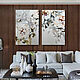 Paired paintings with abstract colors. Two paintings in beige interior, Pictures, Moscow,  Фото №1