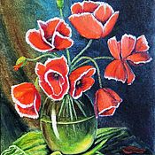 Картины и панно handmade. Livemaster - original item "Bouquet of poppies" oil Painting. Handmade.