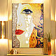 Golden Tears - Painting girl, portrait of a young woman. Klimt, Pictures, St. Petersburg,  Фото №1