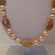 Necklace of natural pink pearls and heliolite (sun stone). Necklace. Magic box. My Livemaster. Фото №4