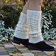 Order  Fashionable down leggings of Milk color for women. Down shop (TeploPuha34). Livemaster. . Leg warmers Фото №3