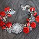 Hours with red roses from polymer clay8. Watches. Marlen. My Livemaster. Фото №4