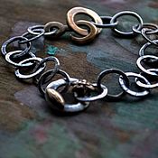Украшения handmade. Livemaster - original item Bracelet silver bronze. Large chain bracelet.. Handmade.