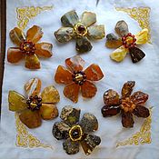 Украшения handmade. Livemaster - original item Amber brooch, pin brooch, amber Pendant, amber Flower. Handmade.