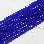 Материалы для творчества handmade. Livemaster - original item Beads 60 pcs Faceted 3h2 mm Cobalt Blue. Handmade.