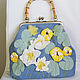 Clasp bag: embroidered with silk ribbons Water lilies water Lilies, Clasp Bag, Udin,  Фото №1
