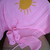 Плед детский вязаный "Розовый пушистик"