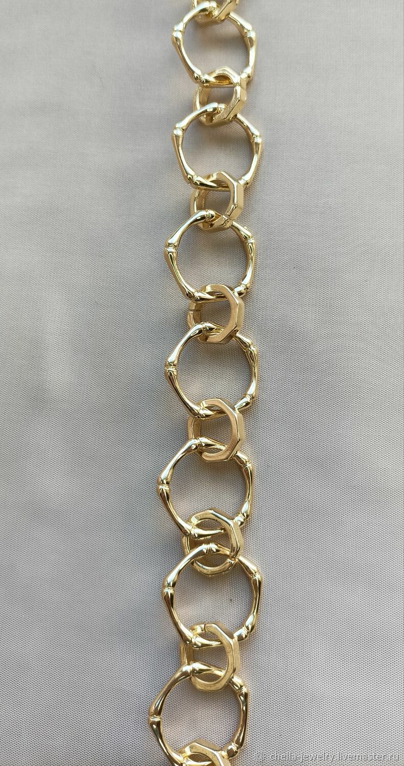 Цепь толстая, круглая, 19 мм. Позолота, латунь купить в интернет ...