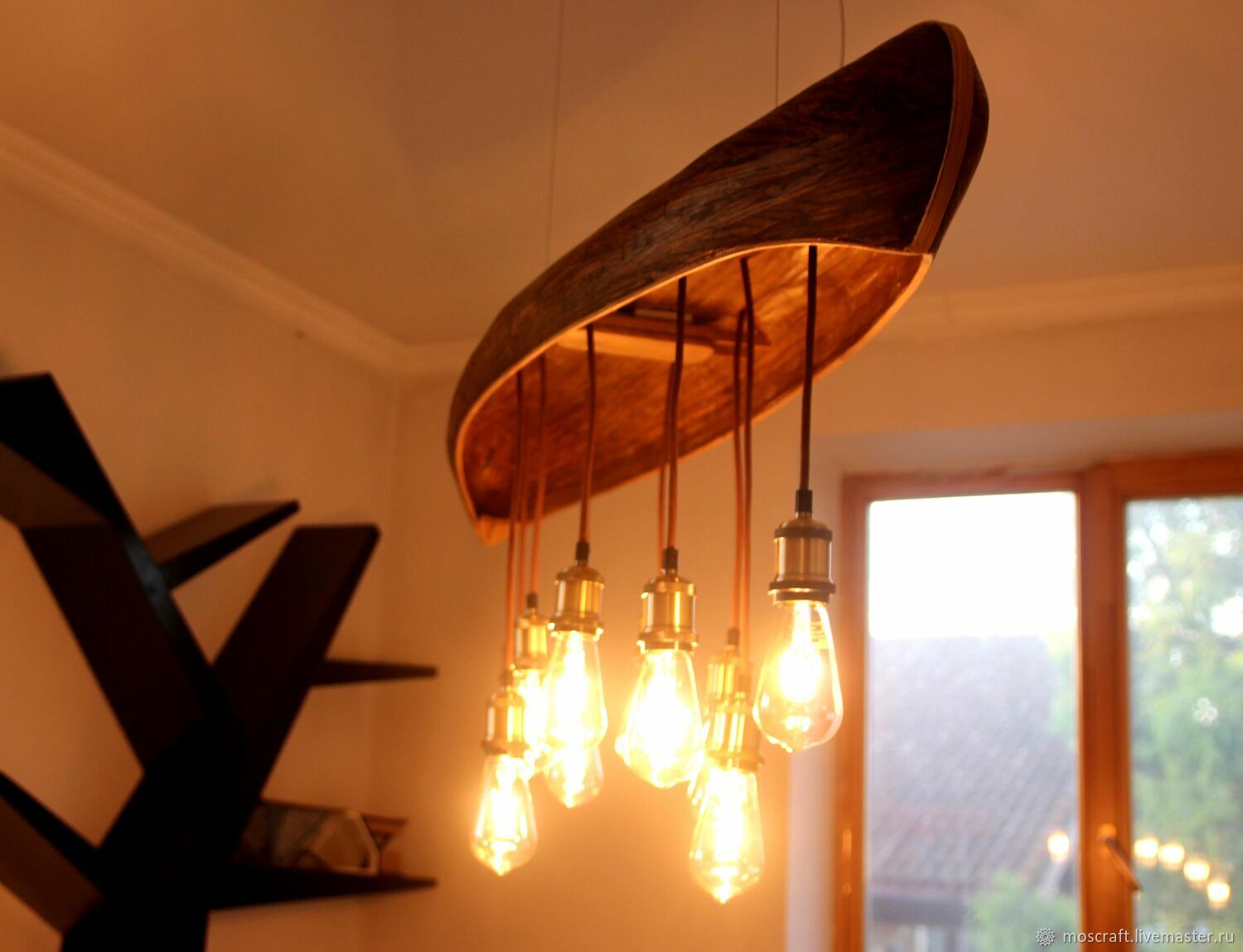 Люстра лофт Каноэ из дуба в интернет-магазине Ярмарка Мастеров по цене ...