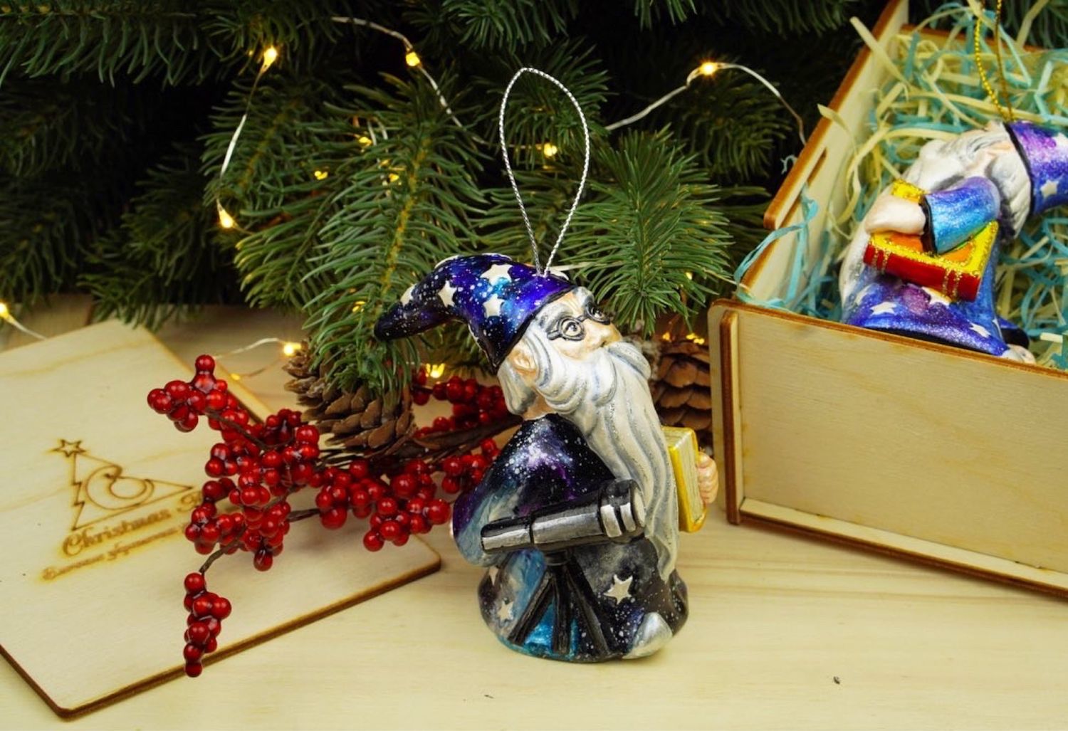 Christmas tree toy Christmas porcelain Christmas tree toy Stargazer magician, Christmas decorations, Moscow,  Фото №1
