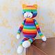 Order Rainbow cat knitted Soft toy. sunnytoys-gifts. Livemaster. . Stuffed Toys Фото №3