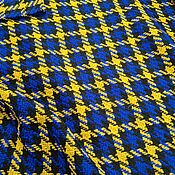 Материалы для творчества handmade. Livemaster - original item Fabric: Tweed blue with yellow. Handmade.