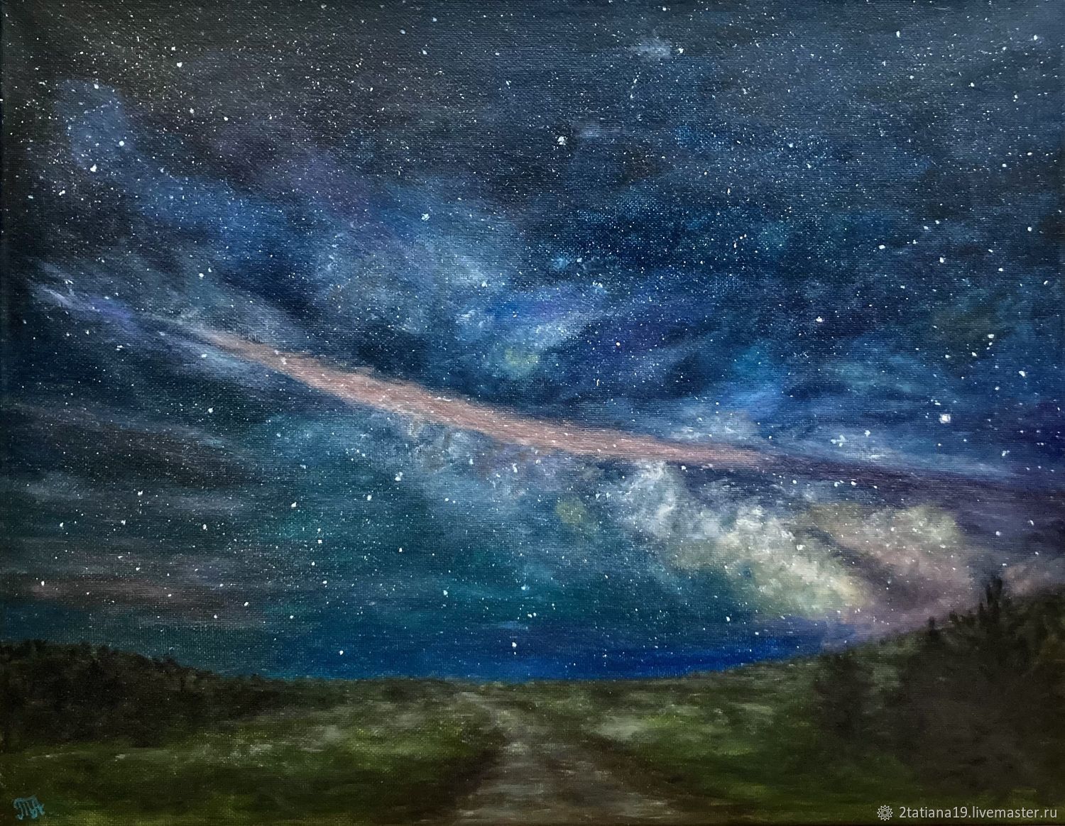 Картина маслом на холсте Млечный Путь космос звезды подарок – заказать ...