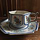 Винтаж: Антикварная чайная пара от HR Quimper Henriot, XIX век, Франция, Сервизы винтажные, Лорьент,  Фото №1
