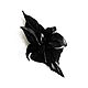 Small brooch flower made of leather Black Orchid Black Suede leather. Brooches. De-Si-Re. Online shopping on My Livemaster.  Фото №2