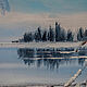 Мини картина Зимнее озеро картина маслом. Картины. Картины от Sarancha_Natalya. Ярмарка Мастеров.  Фото №4