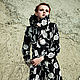Light Black and White Cotton Coat with Flower Print. Coats. mongolia. Online shopping on My Livemaster.  Фото №2