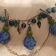 Roses made of Murano glass.Blue garden.silver 925 pr, Jewelry Sets, Warsaw,  Фото №1