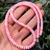Работы для детей, handmade. Livemaster - original item Silver 925pr.Delicate natural pink opal beads with a cut. Handmade.