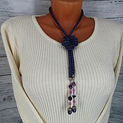 Украшения handmade. Livemaster - original item Beaded lariat with pendants (harness, belt, tie). Handmade.