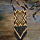Necklace made of beads with geometric Boho Ethnic pattern. Gerdan. StylishThings4U. My Livemaster. Фото №5