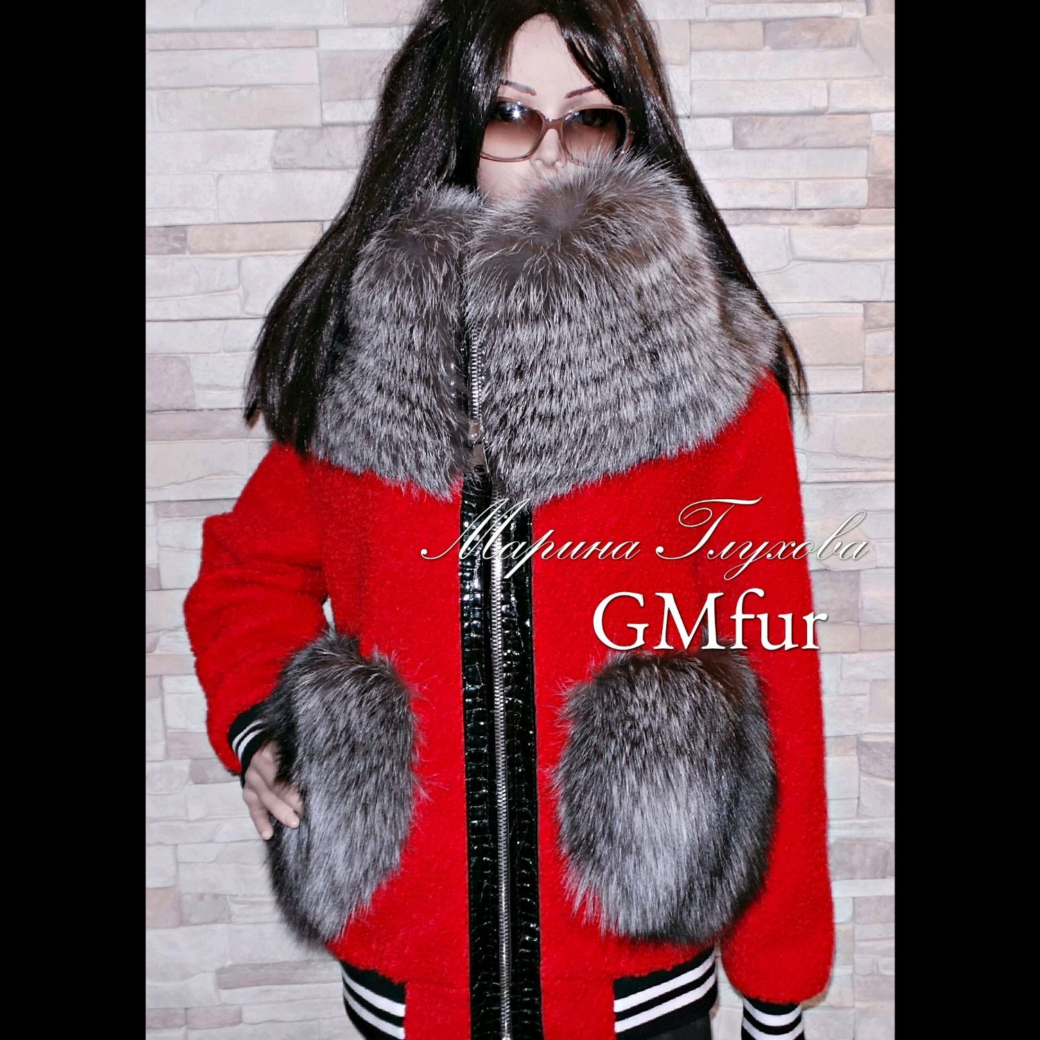 Бомбер красный с чернобуркой – заказать на Ярмарке Мастеров – F55SRRU ...