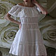 Boho dress with lace summer white. Lace. batiste. Boho. Lace. Dresses. Olgalevas. My Livemaster. Фото №5