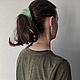 Scrunch elastic band-knitted elastic band for hair ' light green'. Scrunchy. Orlova A. My Livemaster. Фото №4