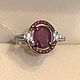 Серебряное кольцо с крупным природным рубином и цирконами. Кольца. OLVIKSOL JEWELRY STORE. Ярмарка Мастеров.  Фото №4