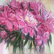 Картины и панно handmade. Livemaster - original item Oil painting Bouquet of peonies Painting flowers as a gift to the young on canvas. Handmade.