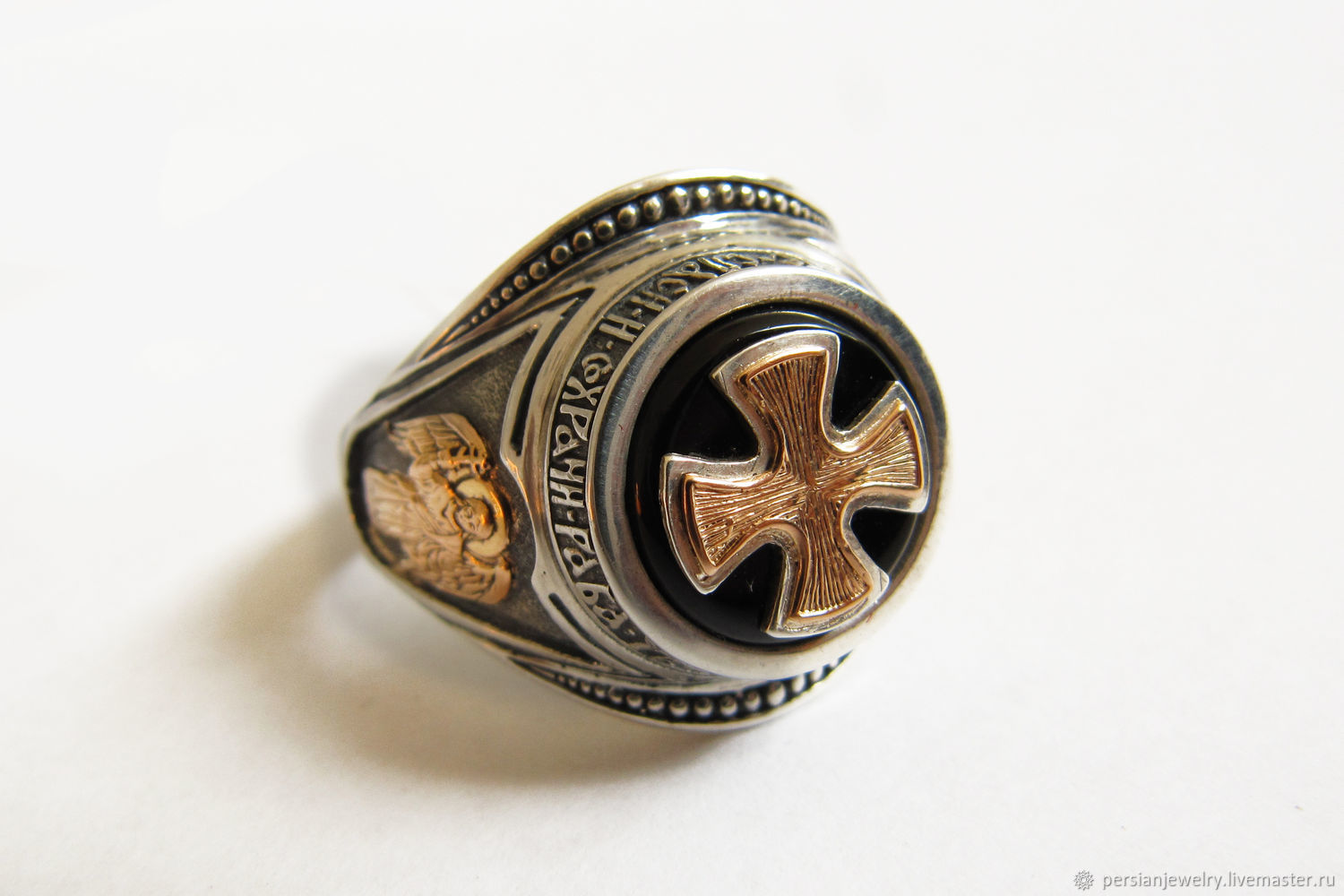 Ring with onyx Guardian Angel, Rings, Sevastopol,  Фото №1
