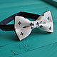 Tie Duke / white bow tie with dark blue pattern. Ties. Respect Accessories. Online shopping on My Livemaster.  Фото №2