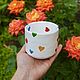 A smooth mug with colorful hearts as a gift to a loved one. Mugs and cups. DASHA LEPIT | Ceramic tableware (dashalepit). My Livemaster. Фото №5