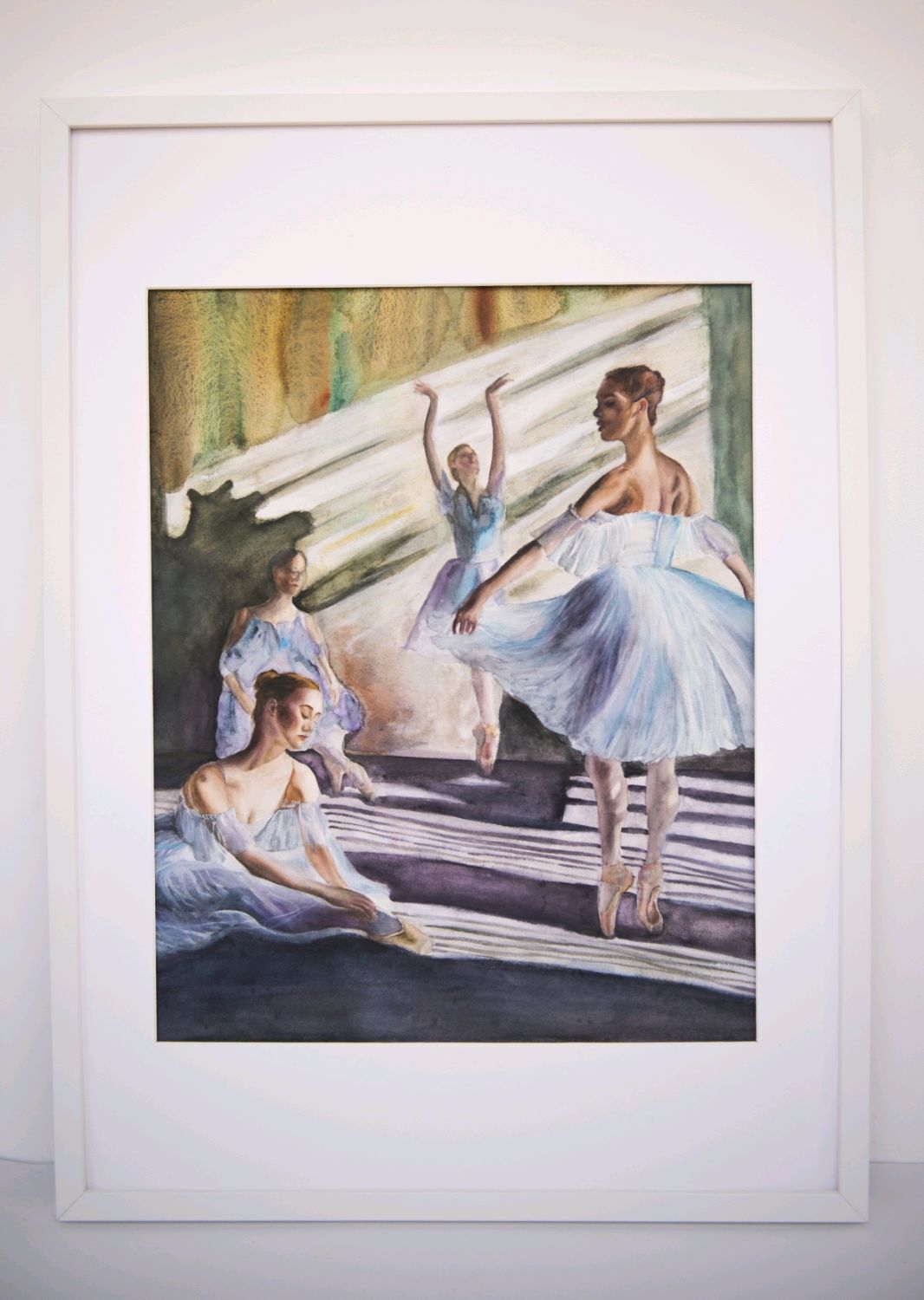 Картина балерины в голубом