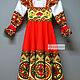 Russian folk costume for girls ' Boretskaya mural'. Carnival costumes for children. SLAVYANKA. My Livemaster. Фото №4