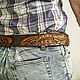 Men's leather belt with Celtic knot and oak leaves. Straps. schwanzchen. My Livemaster. Фото №5