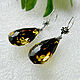 Amber. Earrings 'Night window' amber silver. Earrings. Frollena II. Natural Baltic amber. My Livemaster. Фото №5