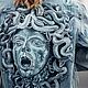 Medusa Gorgon print denim jacket. painted clothing. Outerwear Jackets. nataliadenimart. Online shopping on My Livemaster.  Фото №2