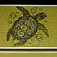 картина, черепаха на золотом песке техника hot-to-point, Картины, Москва,  Фото №1