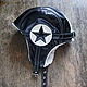 Головные уборы: Кожаная шапка-шлем Star Helmet Black. Шапки. HotCaps. Интернет-магазин Ярмарка Мастеров.  Фото №2