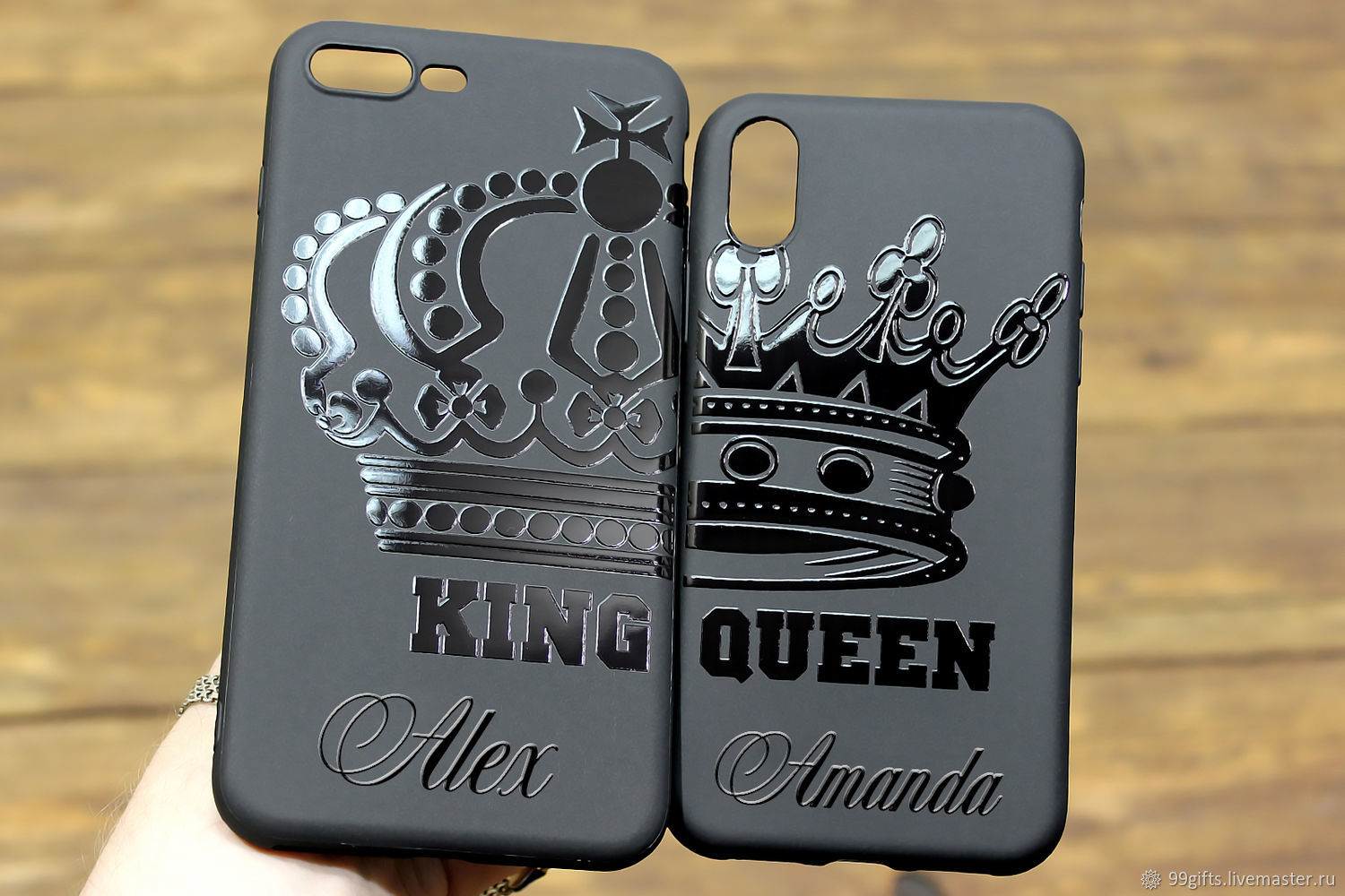 A pair of covers for the phone with Crowns, King, Queen, Personalized в  интернет-магазине на Ярмарке Мастеров | Case, Penza - доставка по России.  Товар продан.