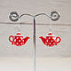 Earrings 'Teapots' red. Earrings. Katy_Barysheva. Online shopping on My Livemaster.  Фото №2