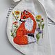Заказать Заколка-бант с вышивкой ручной работы "Лисичка". Alice_accessories. Ярмарка Мастеров. . Заколки Фото №3