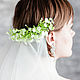 White comb for the hair, decoration Gypsophila in her hair the bride. Hair Decoration. Svetlana Dobritca 'KEDR'. Online shopping on My Livemaster.  Фото №2