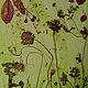  Картина с живыми цветами на зеленом фоне. Гербарий, Фитокартины, Тюмень,  Фото №1