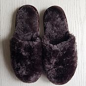 Обувь ручной работы handmade. Livemaster - original item sheepskin Slippers brown. Handmade.