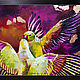Framed painting of Parrots in oil As a gift to a woman. Pictures. Svetlana Samsonova. Online shopping on My Livemaster.  Фото №2
