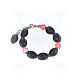 Black anat bracelet with pink coral, Bead bracelet, Moscow,  Фото №1